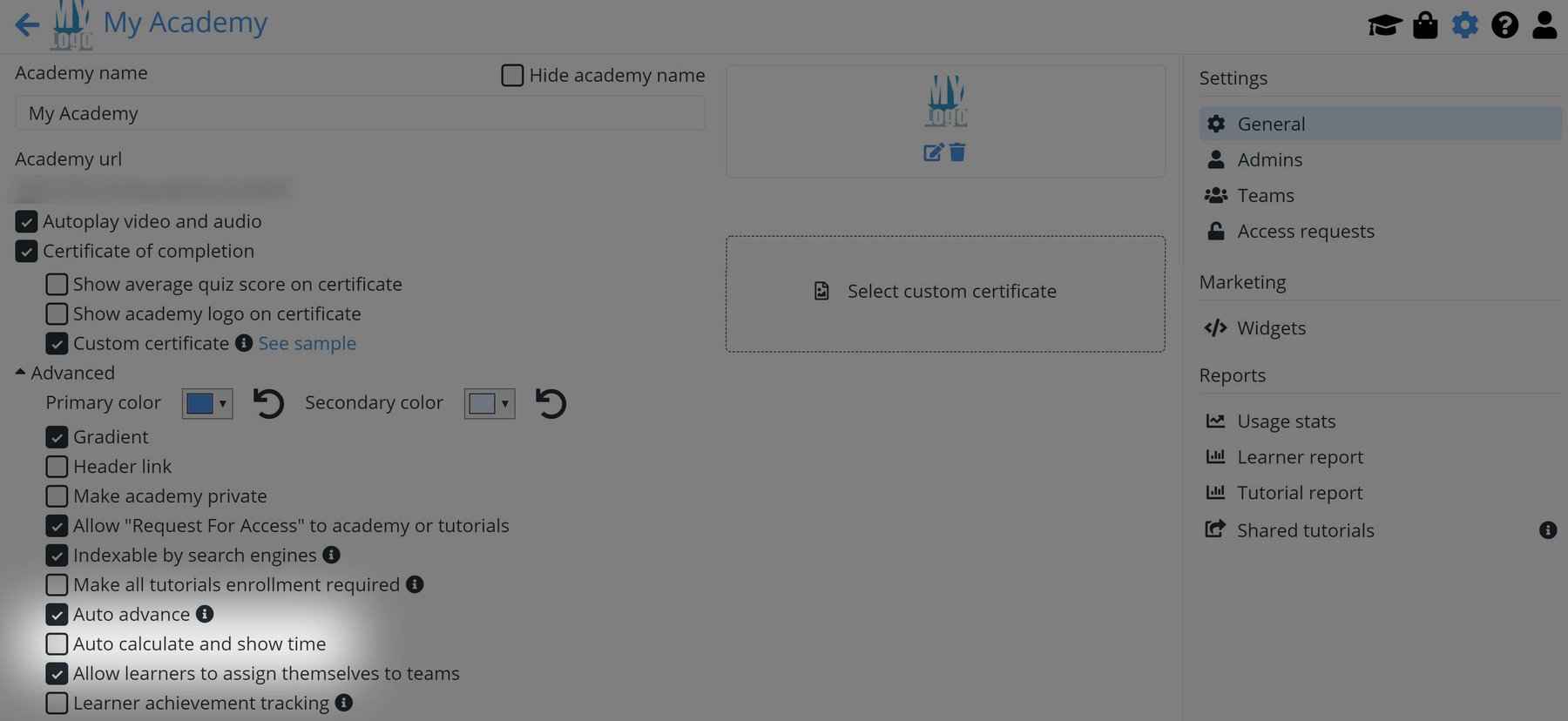 How do I show/hide the estimated time for tutorial completion for all ...