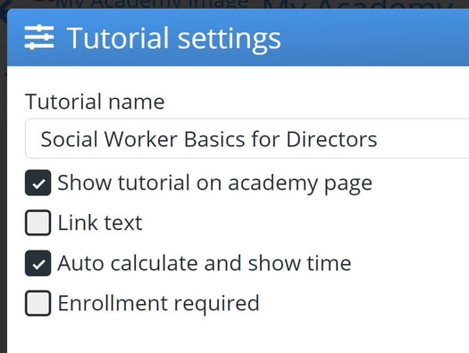 How do I show/hide estimated time for tutorial completion for ...